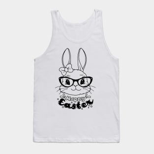 Funny and Cute  Rabbit ,happy Easter cartoon, Cartoon style Tank Top